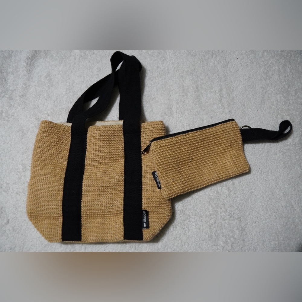 Wacoal Cream and Black Tote Bag